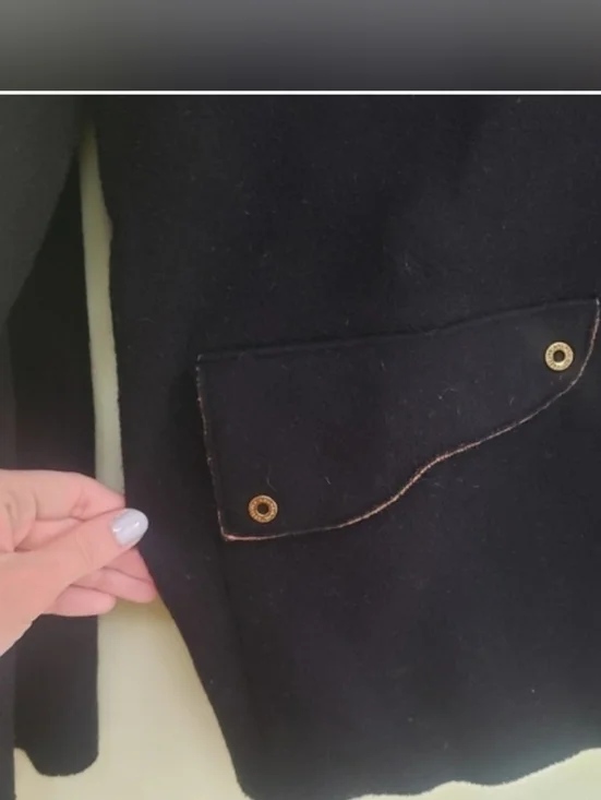 Lauren by Ralph Lauren Black Wool Jacket with Camel Interior & Hood XL - GUC - Picture 4 of 8